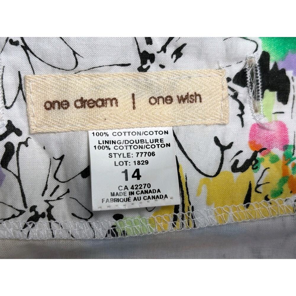 One Dream One Wish A-Line Skirt Womens Size 14 Floral Art Multicolor Knee Length - Picture 3 of 6